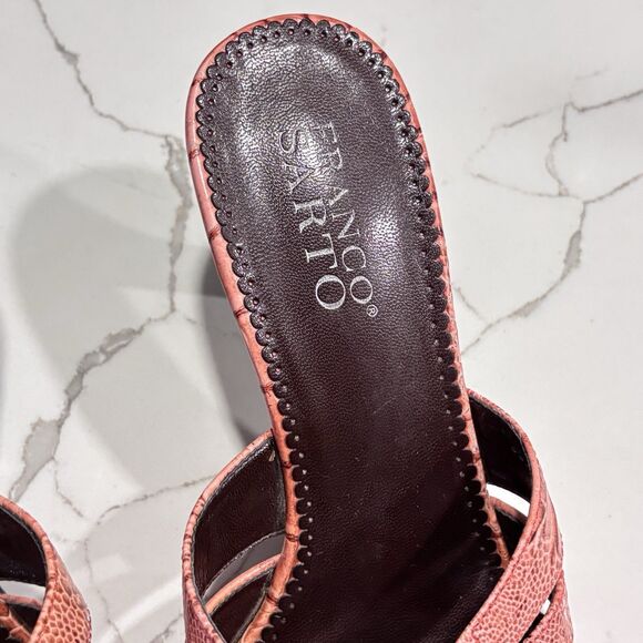 Franco Sarto Coral Snake Embossed Slide Slip on Sandals Heels Women's Size 8M - Picture 8 of 12